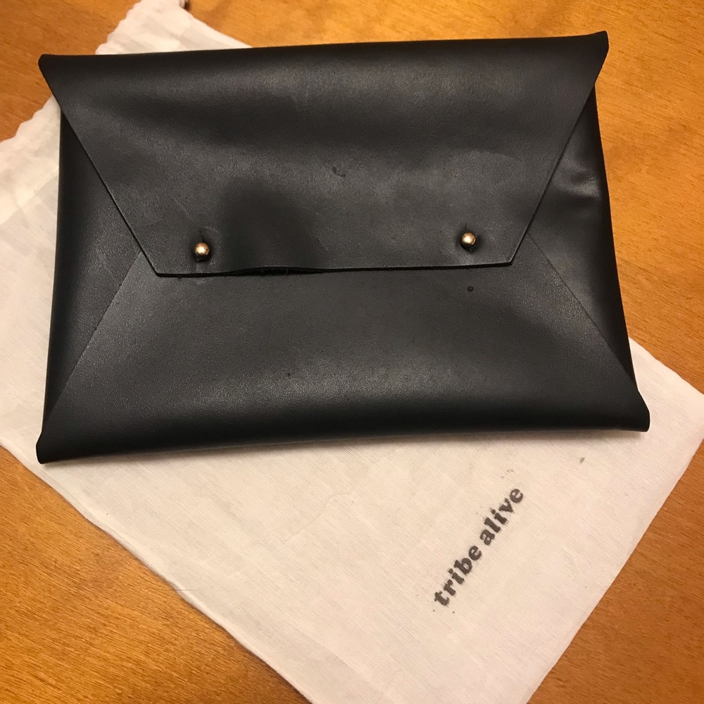 Tribe Alive Rachel Zoe Black Leather Clutch